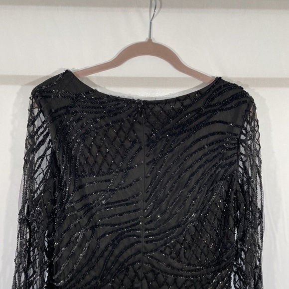 NWT Adrianna Papell [ 12 ]‎ Sequin Beaded Long Sleeve Dress in Black - Picture 11 of 12